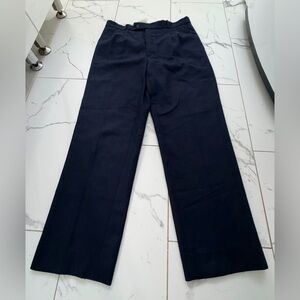 Vintage Fox Dark Blue Wool-Blend Dress Pants